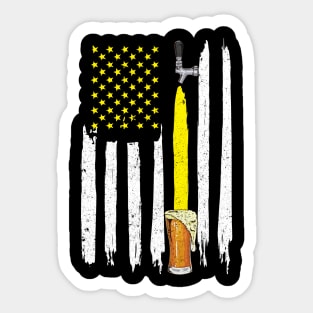 American Flag USA Craft Beer Gifts Brewers Tee Beer Brewery Sticker